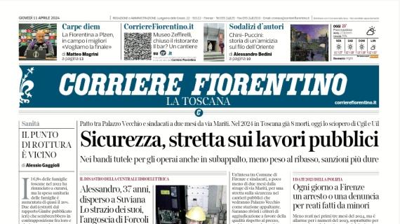 L'apertura del Corriere Fiorentino sui viola impegnati in Conference: "Carpe diem"