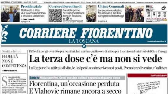 Il Corriere Fiorentino: “Fiorentina, un’occasione perduta. E Vlahovic rimane ancora a secco”