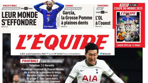 L'apertura de L'Equipe dopo il 2-0 del Tottenham sul Marsiglia: "L'OM vacilla"