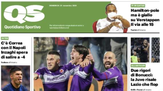 La Fiorentina supera il Milan, l'apertura di QS: "Viola eroici. Ora si sogna"