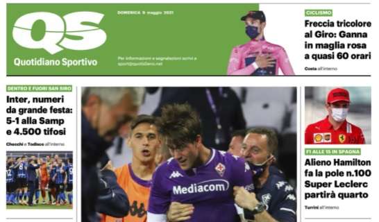 Fiorentina, 2-0 alla Lazio, l'apertura di QS: "Storico Dusan. E' (quasi) fatta"