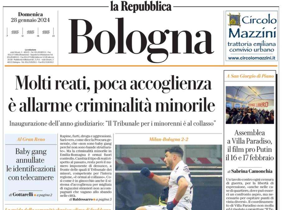 La Repubblica ed. Bologna: "Zirkzee e Orsolini spengono le luci a San Siro"