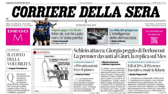 Corriere della Sera: "Inter ok, con la Lazio non c'è stata partita. Inzaghi per il 5° trofeo"