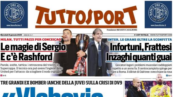 Tuttosport in prima pagina con questa raccomandazione: "Vlahovic, stai calmo"