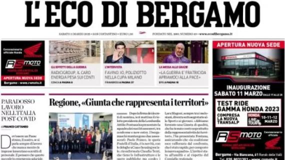 L'Eco di Bergamo: "Atalanta al Maradona per sorprendere il Napoli capolista"