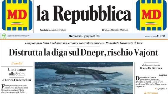 La Repubblica in prima pagina: "Rivoluzione Juventus: si allontana dalla Superlega"