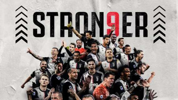 Juventus, scelto l'hashtag per festeggiare il nono Scudetto consecutivo: è #Stron9er