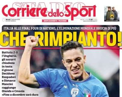 L'apertura del Corriere dello Sport: "Che rimpianto!"