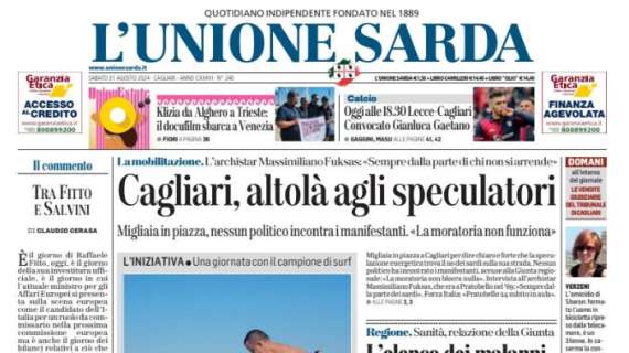 L'Unione Sarda: "Oggi alle 18.30 Lecce-Cagliari. Convocato Gianluca Gaetano"