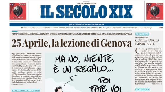 Su Gilardino Il Secolo XIX scrive in prima pagina: "Il Genoa propone un rinnovo triennale"