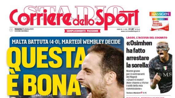 L'apertura del Corriere dello Sport: "Questa è Bona"