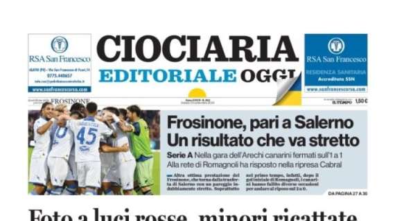 Ciociaria Oggi: "Frosinone, pari a Salerno. Un risultato che va stretto a Di Fra"