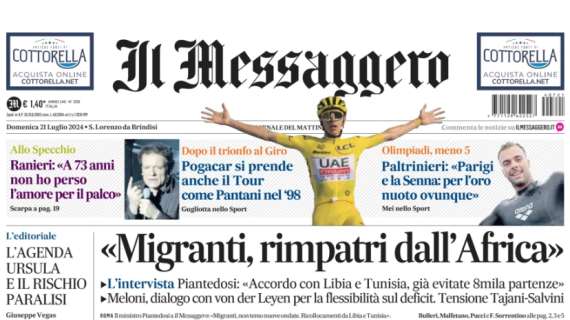 Il Messaggero apre le pagine sportive: "L'amore è più forte, il laziale si abbona"