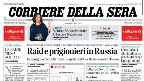 Il Corriere della Sera sull'Atalanta: "A testa alta contro un Real Galactico"