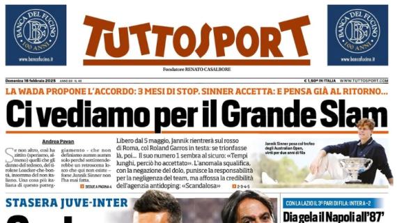 Stasera c'è Juventus-Inter, l'apertura di Tuttosport: "Carica Motta. Lamento Inzaghi"