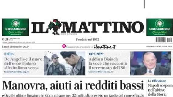 Il Mattino sul ko della Nazionale in Austria: "L'Italia sbiadita lontano dal Qatar"