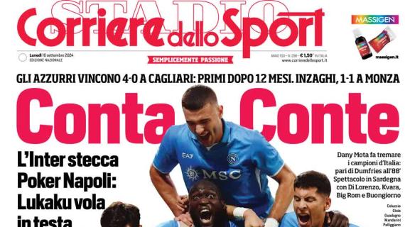 Il Corriere dello Sport in prima pagina sulla vittoria del Napoli: "Conta Conte"