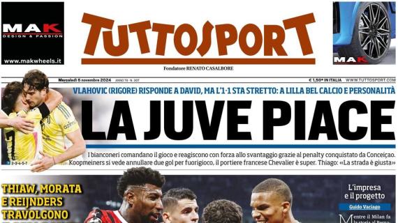 Tuttosport apre: "Il Milan spacca". Rossoneri vittoriosi in casa del Real Madrid