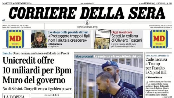 Corriere della Sera: "Milan, lo Slovan non fa paura ma i bonus sono finiti"