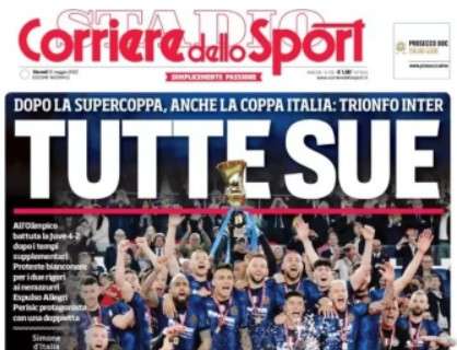 L'apertura del Corriere dello Sport sul trionfo Inter: "Tutte sue"