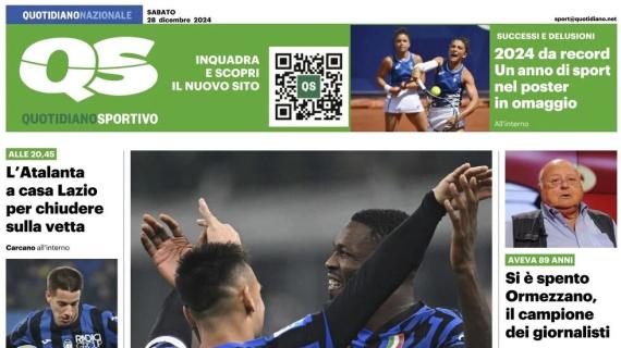 QS in prima pagina: "Inter, è sempre partita doppia. Roma, Fonseca per la rivincita"