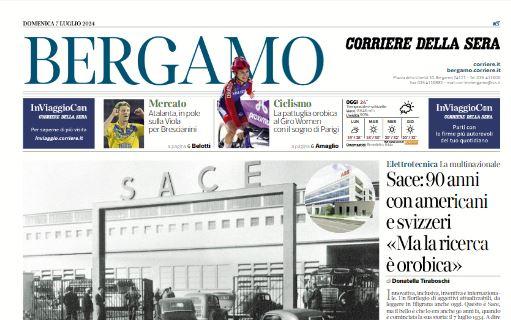 Il Corriere di Bergamo in prima pagina: "Atalanta in pole sulla Viola per Brescianini"