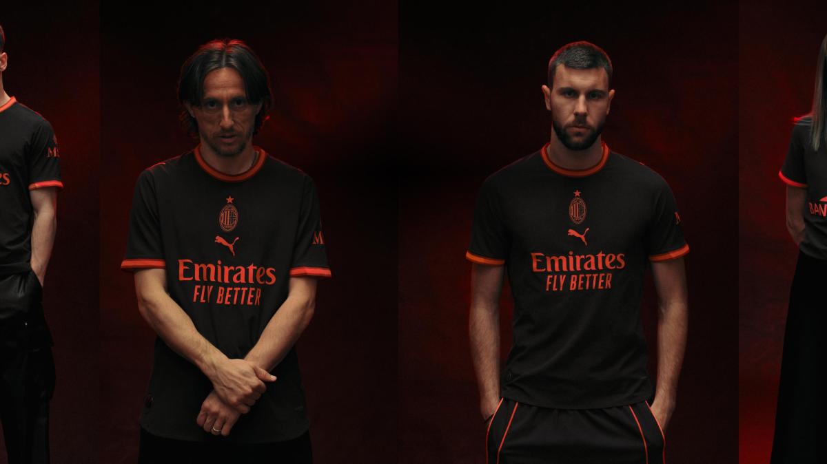 Base nera e dettagli in rosso fluorescente. Il Milan ufficializza la nuova terza maglia