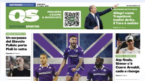 La Nazione-QS in apertura sulla Fiorentina: "Viola: attacco ai campioni"