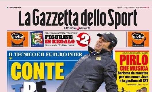 L'apertura de La Gazzetta dello Sport sull'Inter: "Conte, tre tormenti"