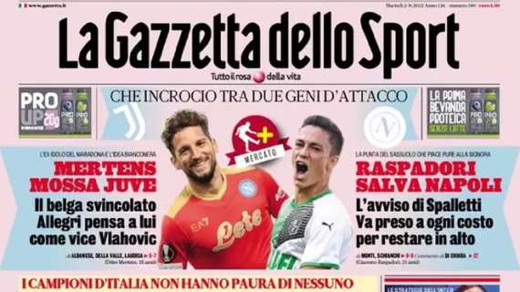 L’apertura odierna de La Gazzetta dello Sport sulla nuova lotta scudetto: “Il Milan vede il bis”