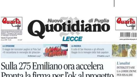 La Juve si ritrova decima. Il Nuovo Quotidiano di Puglia: "Oggi il Lecce la può scavalcare"
