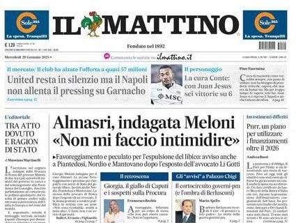 Il Mattino titola: "United resta in silenzio, ma il Napoli non allenta per Garnacho"