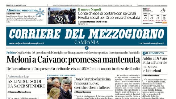 Il Napoli di Conte. Il Corriere del Mezzogiorno: “Chiesto Oriali. Rivolta social per Di Lorenzo”