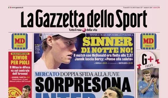 La Gazzetta dello Sport apre: "Sorpresona Inter". Sfida alla Juve sul mercato