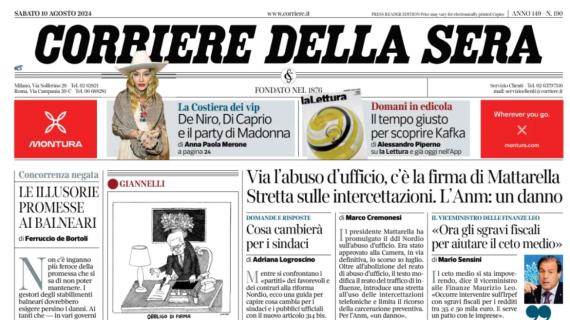 L'apertura del Corriere della Sera: "Inter e Milan: idea di comprare San Siro"