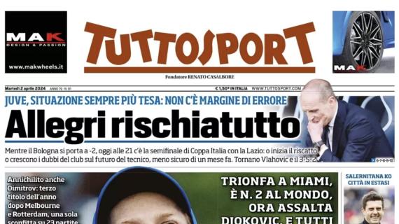 Tuttosport in prima pagina sul futuro della Juventus: "Allegri rischiatutto"