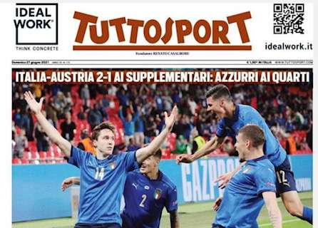 Italia ai quarti di finale di Euro2020, l'apertura di Tuttosport: "Il cuore in gol!"