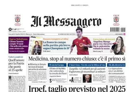 Il Messaggero sul recupero di Udinese-Roma: “Sogno Champions in 18 minuti”