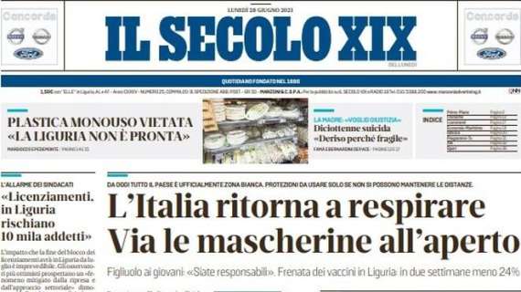 Il Secolo XIX: "Mancini&Vialli, gemelli d'Italia". L'amicizia in un abbraccio
