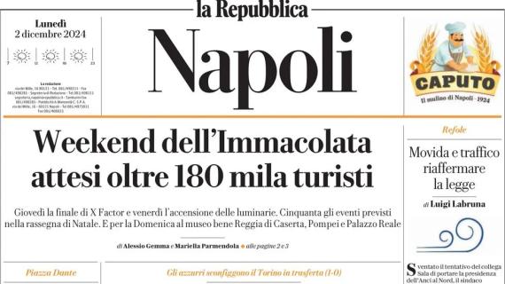 La capolista vince anche a Torino, La Repubblica (Napoli): "Conte non si ferma più"