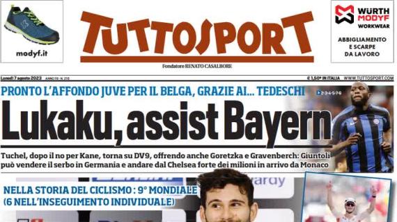Tuttosport in prima pagina: "Lukaku, assist Bayern". Affondo Juve grazie ai tedeschi