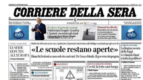 Corriere della Sera: "Telefonata Draghi-Gravina: ipotesi stadi senza pubblico"