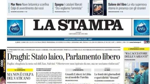 L'apertura de La Stampa sull'Italia che non prende gol: "Il muro azzurro"