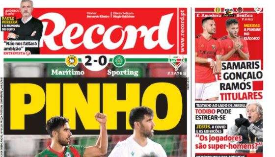 L'apertura di Record: "Pinho distrugge lo Sporting e poi firma con il Benfica"