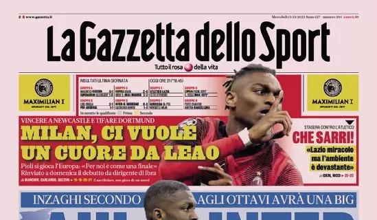 La prima pagina de La Gazzetta dello Sport apre con i nerazzurri: "Ahi Inter"