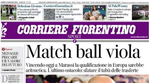 Stasera la Fiorentina può tornare in Europa. Il Corriere Fiorentino titola: “Match ball viola”