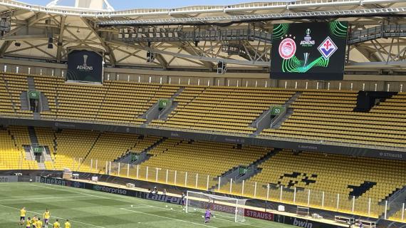 Fiorentina, la rifinitura prima della finale di Conference League allo stadio di Atene