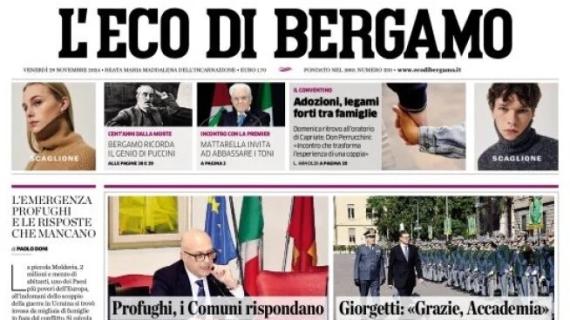 L'Eco di Bergamo apre: "Atalanta, nessuno meglio di De Ketelaere in Europa e con Gasp"