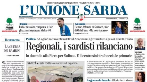 L'Unione Sarda: "Italia, missione compiuta. A Bari gli Azzurri superano 4-0 Malta"