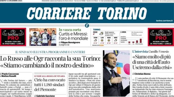 Corriere Torino in prima pagina: "Adams, gol da 50 metri: il Toro riparte da lontano"